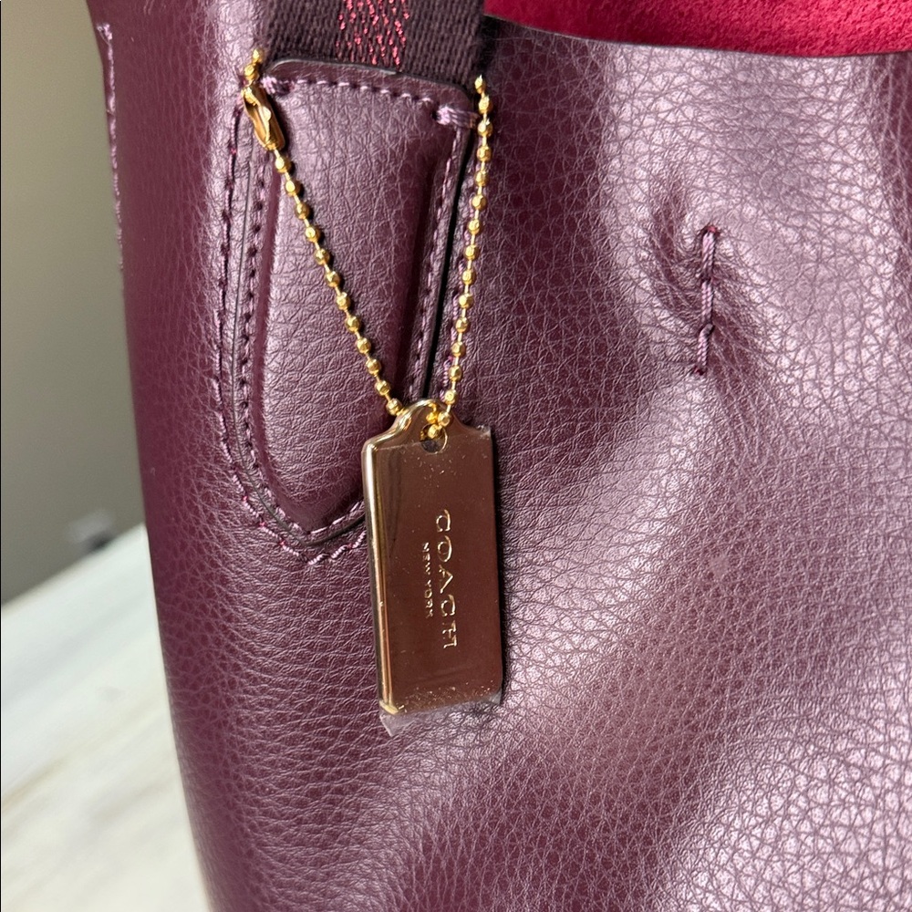 Coach Derby Deep Burgundy Leather Tote- NWOT - Picture 3 of 11